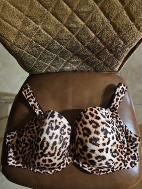 Soma Stunning Support Smooth Full Coverage T-Shirt Underwire Animal Print Bra